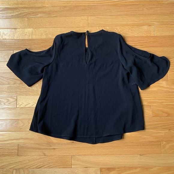 Topshop black cold shoulder keyhole top - Picture 8 of 9